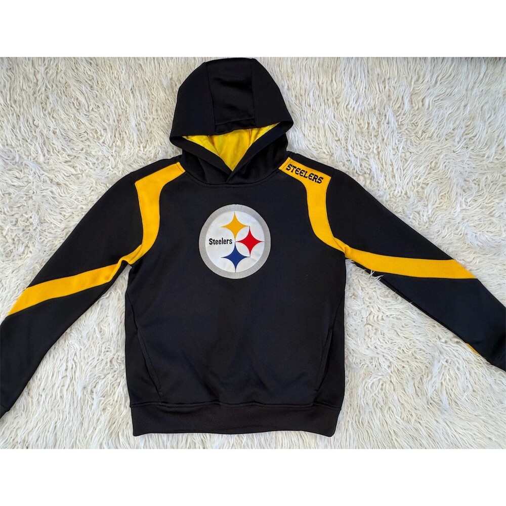 Pittsburgh Steelers Youth Hoodie Unisex Kids Black Gold NFL Team Apparel